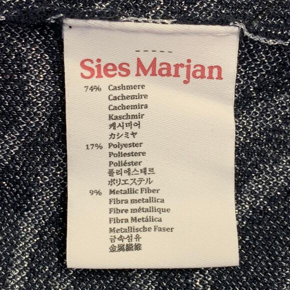 SIES MARJAN Size L Silver Navy Cashmere Blend Marbled Turtleneck Pullover - Picture 8 of 9